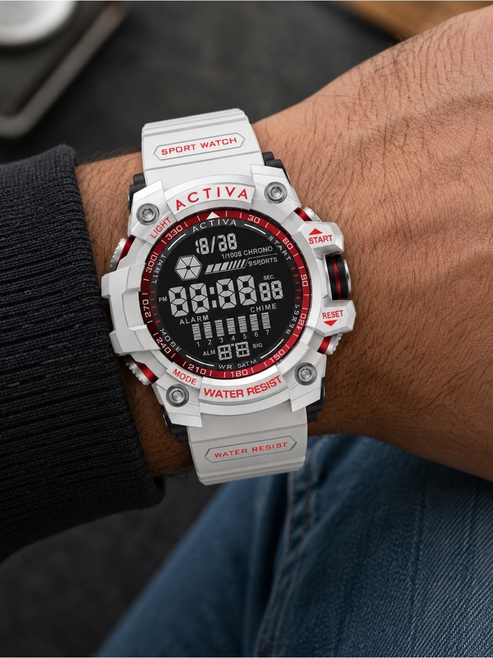 Activa X Invicta Digital Men's Watch - 56mm, White ACW8020-012